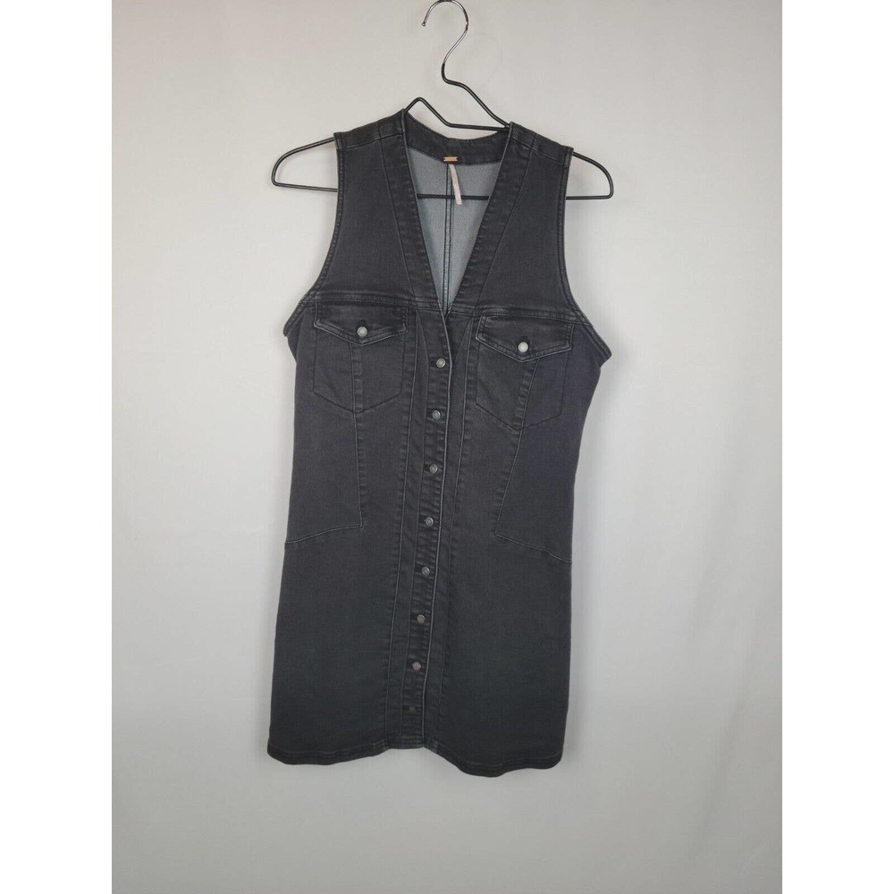 Free People Wandering Dress Slim Black